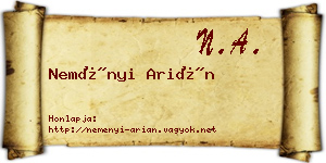 Neményi Arián névjegykártya